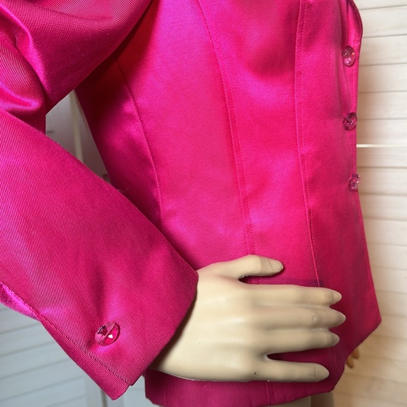 NWOT TALBOTS Womens Petites Silk Pink Notch Collar  Blazer - Picture 5 of 10
